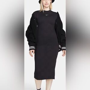 NWT Nike Women's Black Midi Dress, thicker material great for fall/winter